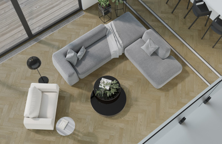 Кварцевый паркет Quartz Parquet Английская Ёлка Дуб Карельский 33-419 браш, фаска