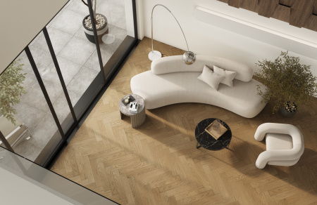 Кварцевый паркет Quartz Parquet Английская Ёлка Дуб Рустикальный 33-410 браш, фаска
