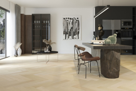 Кварцевый паркет Quartz Parquet Английская Ёлка Дуб Испанский 33-404 браш, фаска