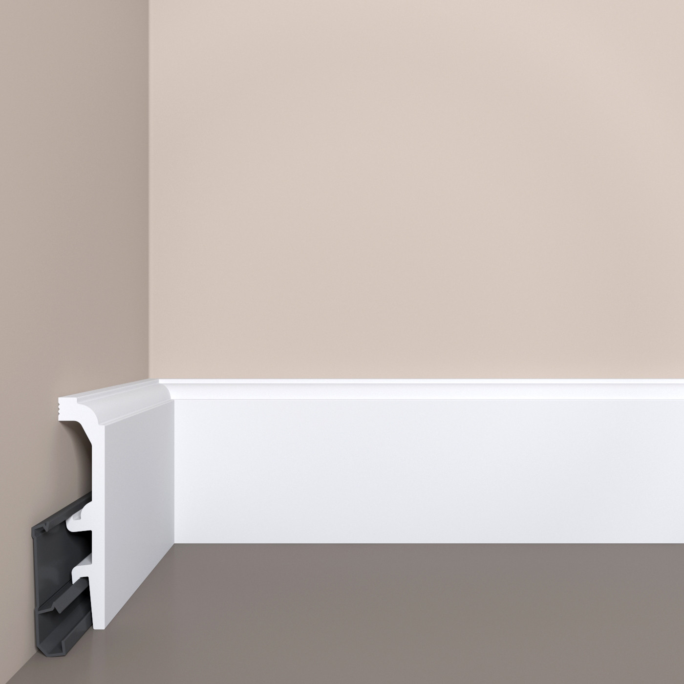 Напольный плинтус Bello Deco XPS П24 с монтажной планкой