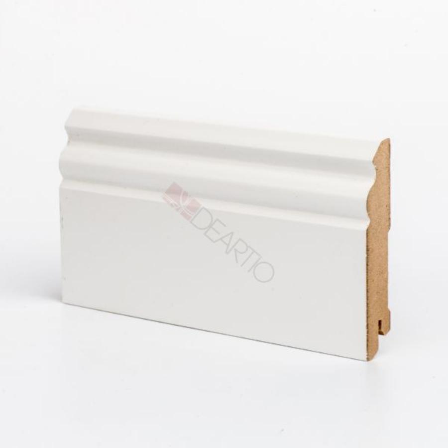 U105-100 мм белый напольный плинтус МДФ Deartio